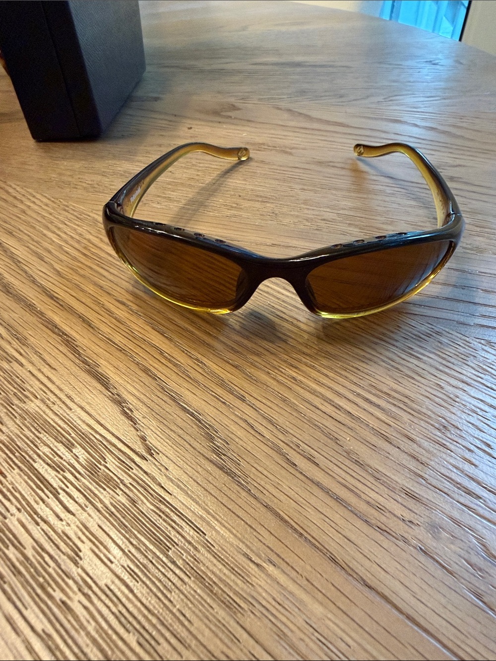 Native Amber Brown Wrap Sunglasses